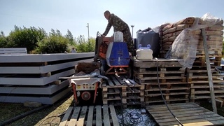льем полистиролбетон Д400, в основания модульных зданий