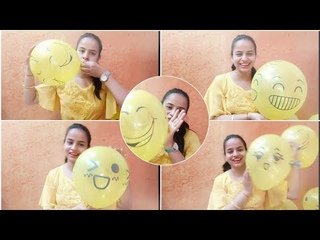 inflating emoji themed balloon blowing | emoji balloon blowing | smiley balloon