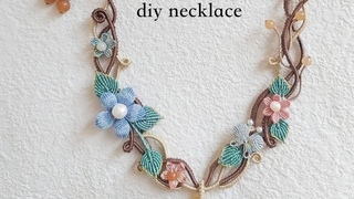 How to knit a necklace with cotton threadnecklace designshandmade necklace diy flower jewelry