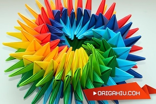 Super origami star - bright rotating star out of paper (Origami Swirl Star Torus by Yuri Shumakov)