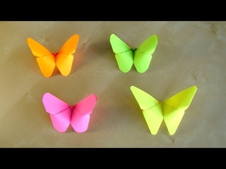 Basteln: Origami Schmetterling falten mit Papier. Leichte Deko selber machen. Geschenk basteln