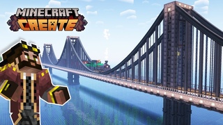 I built a SUSPENSION BRIDGE in Minecraft Create Mod!