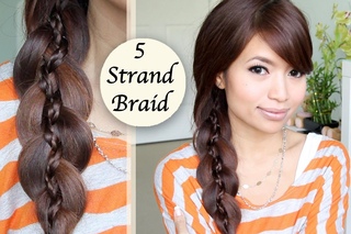Unique 5 Strand Braid (Braid in Braid) Hairstyle Hair Tutorial