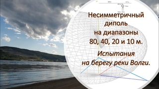 Несимметричный диполь на диапазоны 80, 40, 20 и 10 м. Симметрирующий трансформатор - 4:1. SWL и QSO.