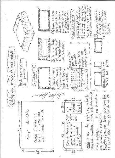 Выкройка покрывала Выкройка: для односпальной,...